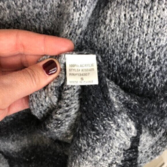 Lumiere Women's Grey Black Stripe Open Cardigan Sweater Size Small - Picture 4 of 6